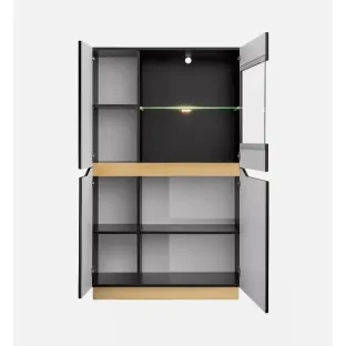 Living Lugo, 315x39,6x188 cm, Negru/Auriu