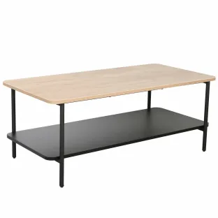 Masuta de Cafea Verna B, 100x50x40 cm, Metal/Pal Melaminat, Negru/Stejar