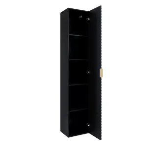 Mobilier de Baie Laura, 2 Corpuri Supendate, Fronturi MDF, Negru