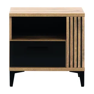 Noptiera Aris, AS15 - 52x39x50 cm, Stejar Evoke/Negru
