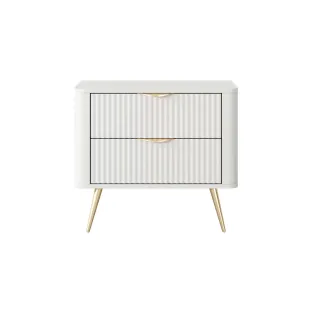Noptiera Lante 2 Sertare, 63.2x38x55.3 cm, MDF, Alb