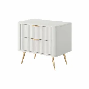 Noptiera Lante 2 Sertare, 63.2x38x55.3 cm, MDF, Alb