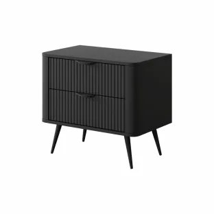 Noptiera Lante 2 Sertare, 63.2x38x55.3 cm, MDF, Negru