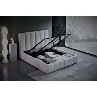 Pat Tapitat cu Somiera Rabatabila Cavallo, 160x200 cm, Boucle Gri