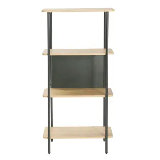 Raft Pentru Carti si Decoratiuni, Meerut - 60x36x122 h cm, Metal/Pal Melaminat, Stejar
