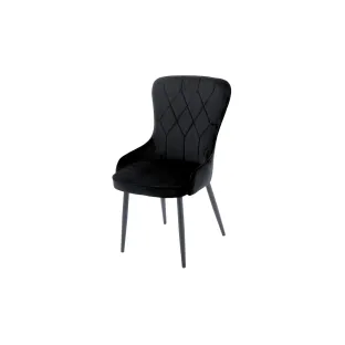 Scaun Latina, 52x55x91 cm, Catifea, Negru