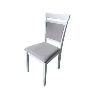 Scaun Omer, 44x50x90 cm, Lemn, Alb/Stofa Gri