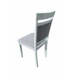 Scaun Omer, 44x50x90 cm, Lemn, Alb/Stofa Gri