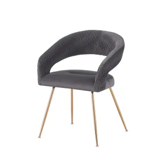 Scaun Seul, 58x57x77 cm, Catifea, Gri Inchis