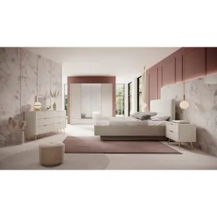 Set Dormitor Lante, 5 Piese, MDF, Beige