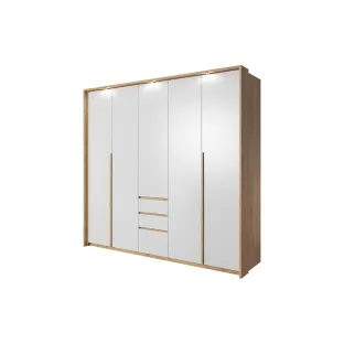 Set Dormitor Xelo, Stejar Craft Auriu/Alb Mat