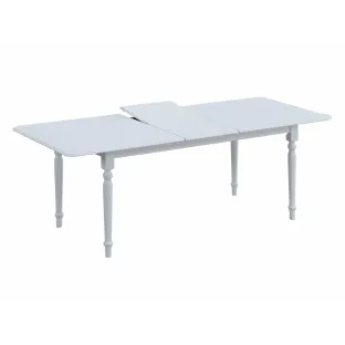 Set Masa Extensibila Clover, 160-200x90x76 h cm + 8 Scaune Capri, Lemn/MDF, Alb
