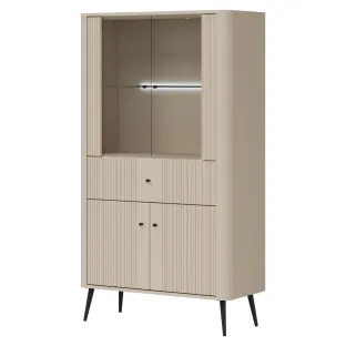 Vitrina Dubla, Larnaca VG07, 4 Usi + Sertar, 90x40x160 h cm, Pal Melaminat/MDF - Casmir