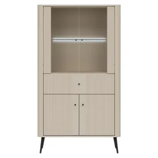 Vitrina Dubla, Larnaca VG07, 4 Usi + Sertar, 90x40x160 h cm, Pal Melaminat/MDF - Casmir
