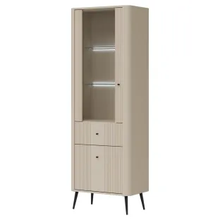 Vitrina Larnaca VG08, 2 Usi + Sertar, 67.5x40x197 h cm, Pal Melaminat/MDF - Casmir