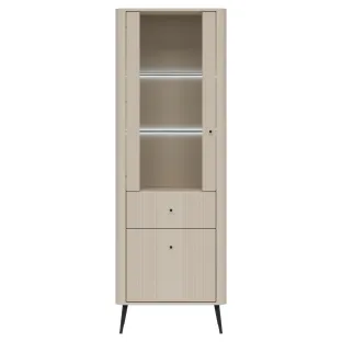 Vitrina Larnaca VG08, 2 Usi + Sertar, 67.5x40x197 h cm, Pal Melaminat/MDF - Casmir