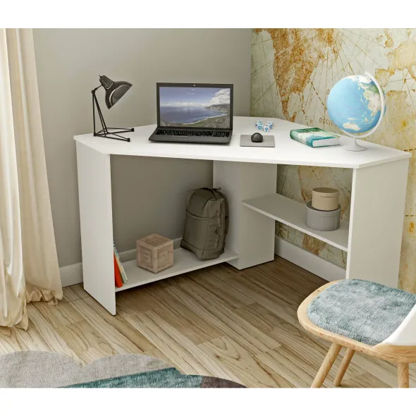 Birou de Colt Rino - 2497LY03, 80x80x73 cm, Alb picture - 1