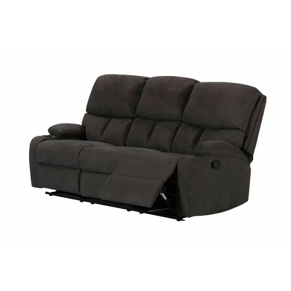Canapea cu Recliner ASTHA 3R, 187x94x102 cm, Stofa, Maro picture - 2