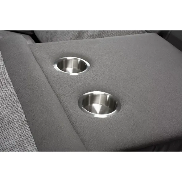 Canapea cu Recliner Electric Orso 3RR, 226x94x104 cm, Stofa/Microfibra - Gri picture - 4