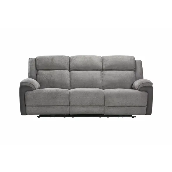 Canapea cu Recliner Electric Orso 3RR, 226x94x104 cm, Stofa/Microfibra - Gri picture - 1