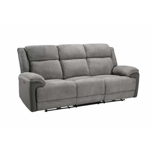 Canapea cu Recliner Electric Orso 3RR, 226x94x104 cm, Stofa/Microfibra - Gri picture - 2