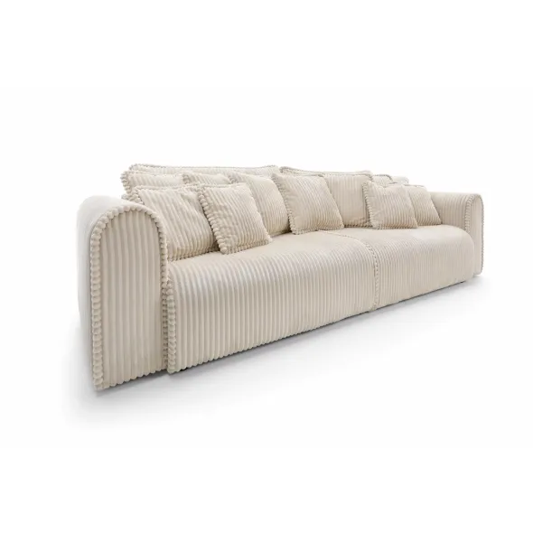 Canapea Extensibila Big Buddy Extra Large, 302x130x92 cm, Suprafata Pentru Dormit - 182x244 cm, Stofa - Beige Deschis picture - 11