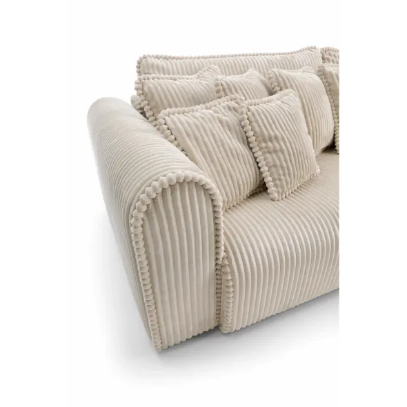 Canapea Extensibila Big Buddy Extra Large, 302x130x92 cm, Suprafata Pentru Dormit - 182x244 cm, Stofa - Beige Deschis picture - 12