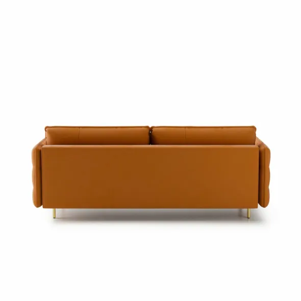 Canapea Extensibila Cavola Gold, 222x94x92 cm, Catifea Magic Velvet 2286 - Portocaliu picture - 4