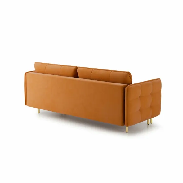 Canapea Extensibila Cavola Gold, 222x94x92 cm, Catifea Magic Velvet 2286 - Portocaliu picture - 5
