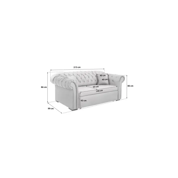 Canapea Extensibila Cupido 2 locuri 2FBK, 213x99x86 cm, Stofa, Verde picture - 3