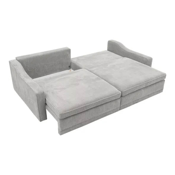 Canapea Extensibila Evora Extra Large, 276x137x71/92 cm, Stofa Lincoln 86 Gri Deschis picture - 4