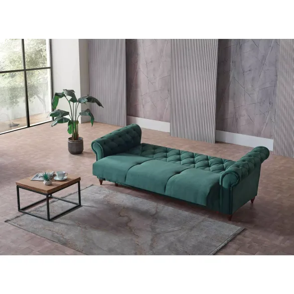 Canapea Extensibila Ibiza 3L, 238x85x91 cm, Verde picture - 2
