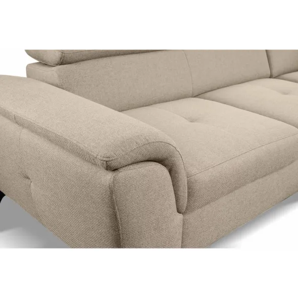 Coltar Extensibil Aldeia, 251.5x200x70/90 cm, Stofa - Beige Inchis picture - 3
