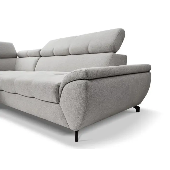 Coltar Extensibil Mario, 263x210x77-93 cm, Stofa Aragon 80 Gri Deschis picture - 4