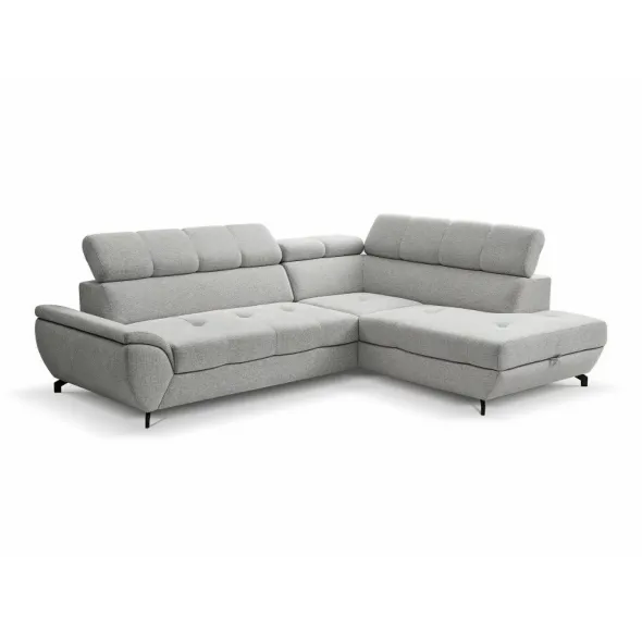 Coltar Extensibil Mario, 263x210x77-93 cm, Stofa Aragon 80 Gri Deschis picture - 2