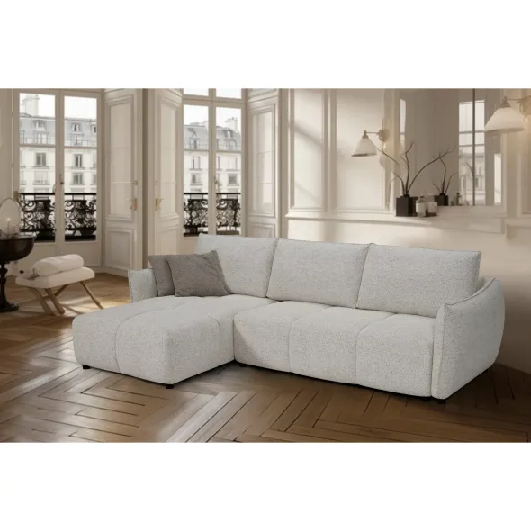 Coltar Extensibil Tulia, Sezlong Universal, 284x162x94 cm, Stofa, Gri Deschis, picture - 8
