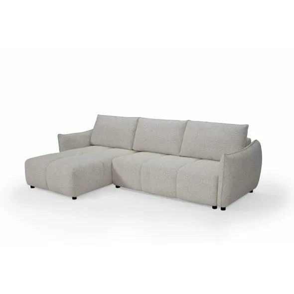 Coltar Extensibil Tulia, Sezlong Universal, 284x162x94 cm, Stofa, Gri Deschis, picture - 4