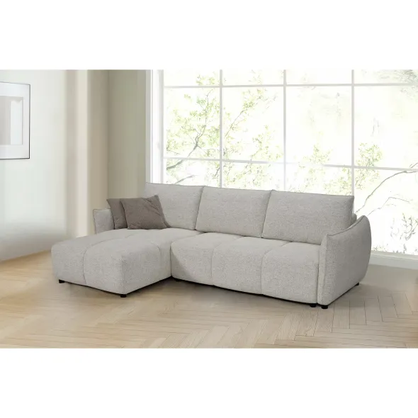 Coltar Extensibil Tulia, Sezlong Universal, 284x162x94 cm, Stofa, Gri Deschis, picture - 1