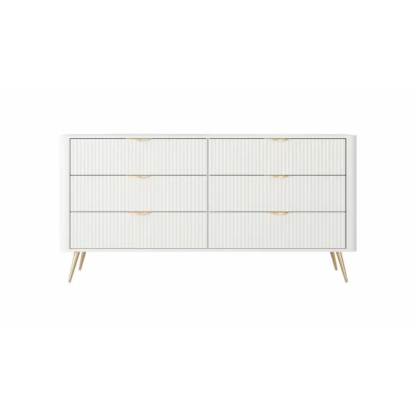 Comoda 6 Sertare, Lante 163-6S, 163.2x38x81.2 cm, MDF, Alb picture - 2
