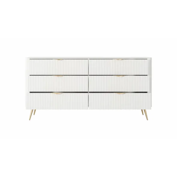 Comoda 6 Sertare, Lante 163-6S, 163.2x38x81.2 cm, MDF, Alb picture - 3