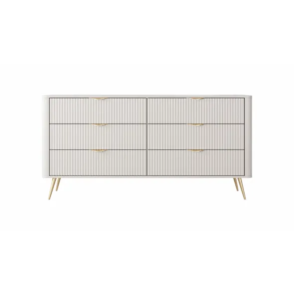 Comoda 6 Sertare, Lante 163-6S, 163.2x38x81.2 cm, MDF, Beige picture - 3