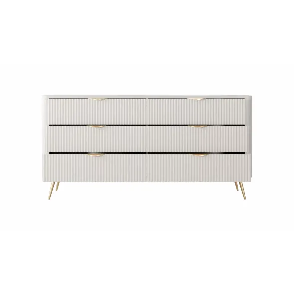 Comoda 6 Sertare, Lante 163-6S, 163.2x38x81.2 cm, MDF, Beige picture - 4