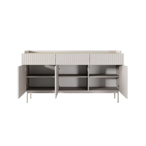 Comoda Level 3 Usi + 3 Sertare, 153-3S3D, 153x38x82.2 cm, MDF, Beige picture - 2
