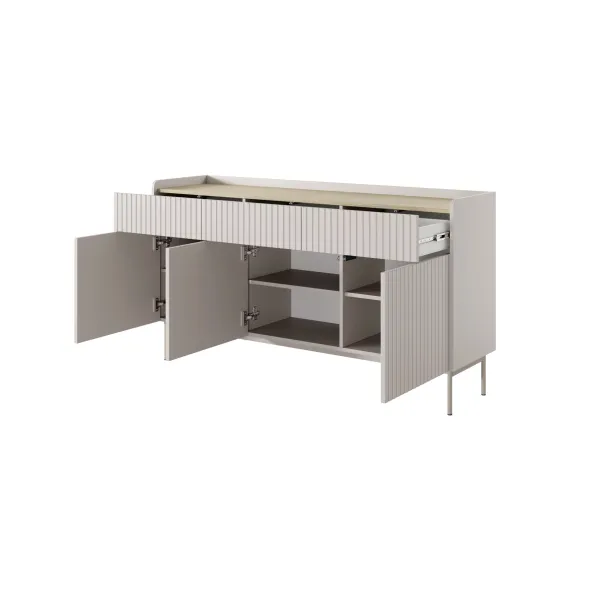 Comoda Level 3 Usi + 3 Sertare, 153-3S3D, 153x38x82.2 cm, MDF, Beige picture - 4