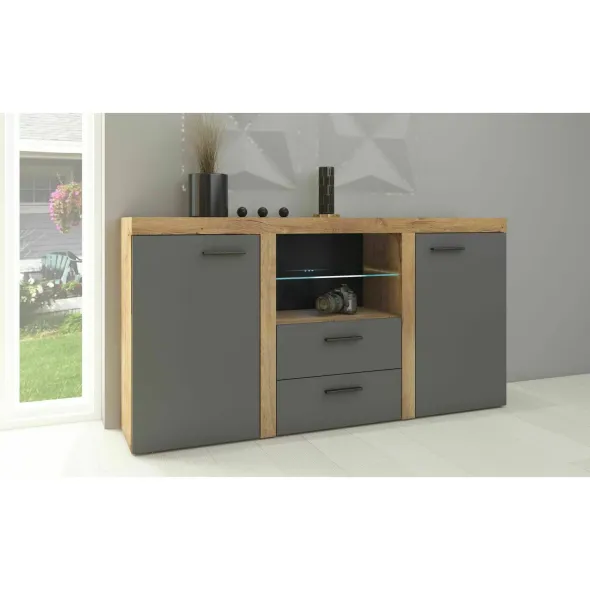 Comoda Rumba 2F 2S Stejar Lefkas/Grafit GRDL20 picture - 1