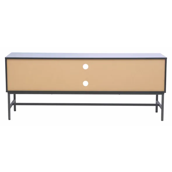 Comoda  TV Coorg, 2 Usi, 150x40x60 h cm, Metal/Pal Melaminat, Negru/Stejar picture - 5