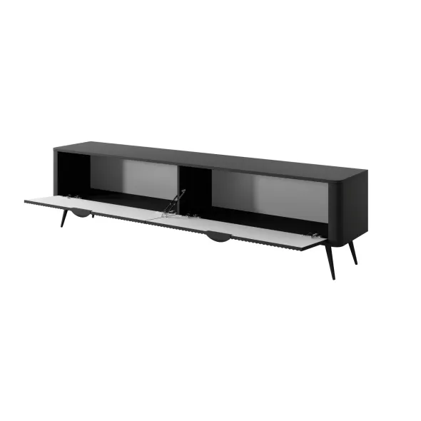 Comoda TV Lante RTV200-2D, 200x38x51.2 cm, MDF, Negru picture - 5