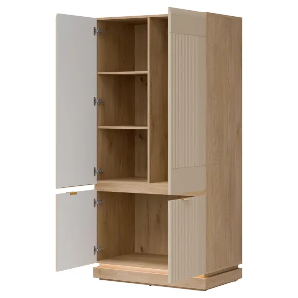 Dulap 2 Usi Milton ML08, 95x55.5x193.5 h cm, Pal Melaminat/MDF, Stejar Cremona/Casmir picture - 2
