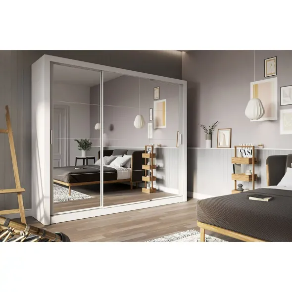 Dulap cu usi culisante IDEA ID-01-3L, 250x60x215 cm, Alb picture - 1