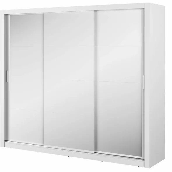 Dulap cu usi culisante IDEA ID-01-3L, 250x60x215 cm, Alb picture - 2
